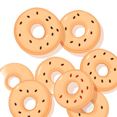 Obraz premium Bagels cartoon icon illustration on white background. Generative AI