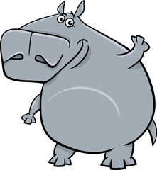 cartoon hippopotamus wild animal character