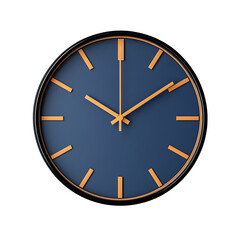 Wall clock isolated on transparent background 