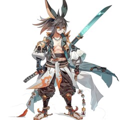 Obraz premium Anime Rabbit Warrior