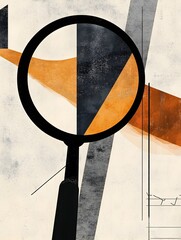 Minimalist Financial Visualization with Overlapping Typographic Elements and Abstract Geometric