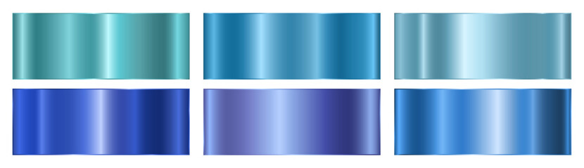 Obraz premium Blue metallic gradients on a white background. A banner with a metallic blue gradient texture. Vector illustration.