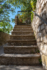 A stone stairway in Provence, France
