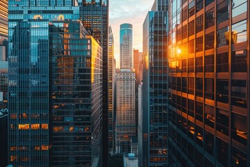 Obraz premium Panoramic Skyline at Golden Hour