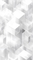 Fototapeta premium 3D White Cubes on White Background, Abstract Image, Texture, Pattern, Wallpaper, Cover and Screen of Smartphone, Cell Phone, Computer, Laptop, 9:16 and 16:9 Format