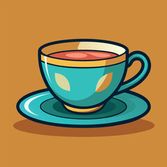Obraz premium Tea Cup Vector Illustration