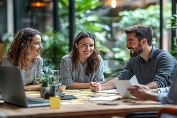 It takes people to make success a reality. Shot of colleagues having a brainstorming session with sticky notes at work, Generative AI