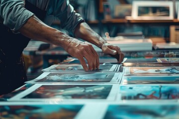 Obraz premium Expert Printer's Precise Inspection and Organization