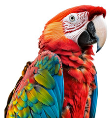 Obraz premium PNG Colorful parrot perched against white background