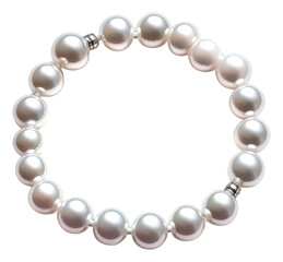 Obraz premium PNG Elegant pearl bracelet with shiny white pearls