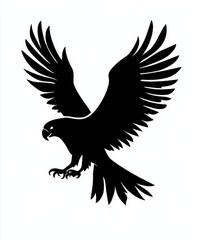 Fototapeta premium open winged Eagle on a plain background, in a stencil style
