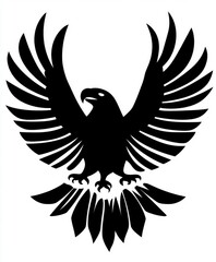 Fototapeta premium open winged Eagle on a plain background, in a stencil style