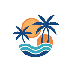 Obraz premium Illustration of two palm trees on a white background