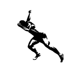 Run, running man, male sprinter, isolated vector silhouette, start