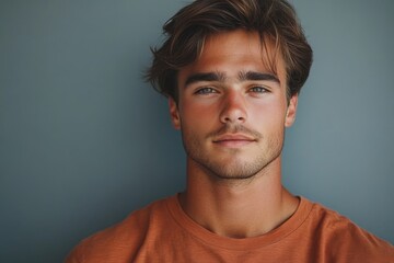 Fototapeta premium Whats there not to like. Cropped shot of a handsome young man posing against a grey background, Generative AI