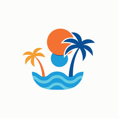 Obraz premium Illustration of two palm trees on a white background
