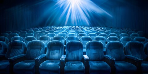 Naklejka premium Empty Blue Seats in a Movie Theater