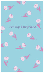 The card is very delicate with small flowers