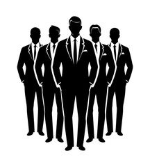 Vector silhouettes of  business people