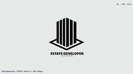 Real Estate Logo Design, development Building Residential Vector
