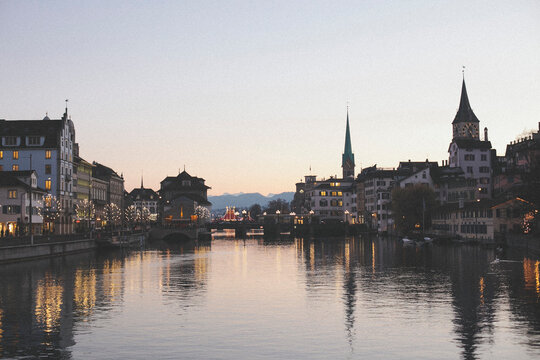 Dusk at Zurich Switzerland
