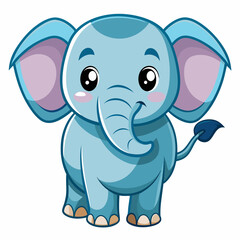 Obraz premium funny elephant cartoon isolated on white background. PNG Transparent file type with high definition quality And vibrant color grading Available.