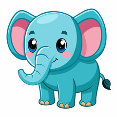 Naklejka premium cute elephant illustration isolated on white
