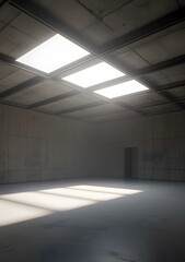 Concrete Room with Skylights