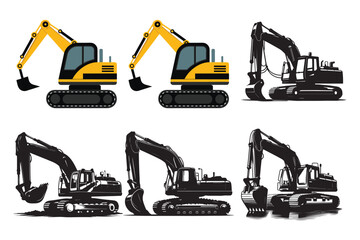 Excavator silhouette  vector