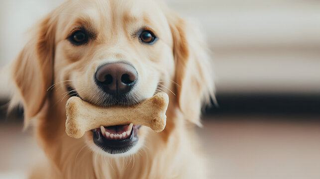 perro divertido mordiendo un hueso de premio mordiendo un hueso de juguete comiendo un bocadillo