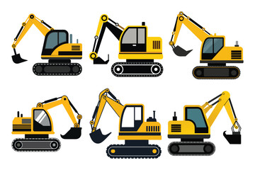 Excavator silhouette  vector