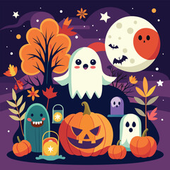 Halloween elements vector illustration