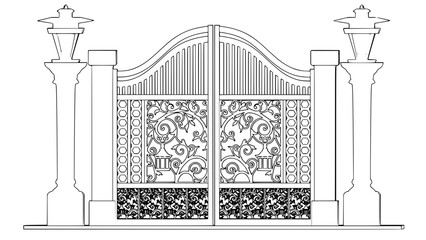 Fototapeta premium 2D iron gate