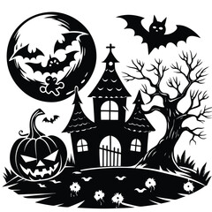 Halloween elements vector illustration