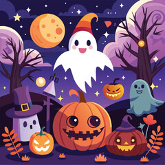 Halloween elements vector illustration