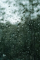 water drops on glass