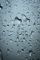 View of raindrops from inside