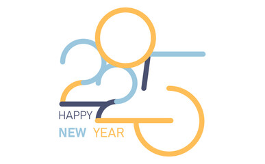 Happy new year numbers 2025 set.New year greeting and celebration,vector design.