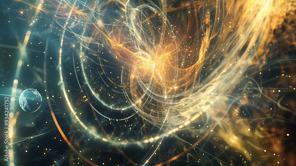 Poster simulation of particle space interactions with dynamic behavior visualizations