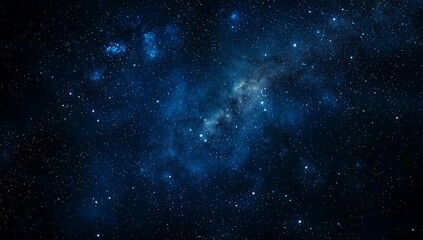 Starry sky, dark blue background, dark tones, cosmic background, stars twinkling in the night sky, fantasy universe, high-definition photography, panoramic view