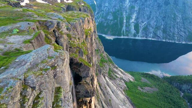 Waterfall At Trolltunga
