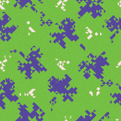 Simple glitch geometric seamless abstract pattern with playful woven summer color. Bright whimsical gender neutral bold irregular shape textile Cotton effect background. 