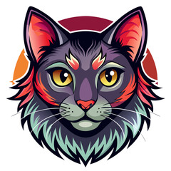 vector illustration of an abstract cat