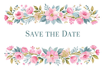 Thank you card with flower frame background
