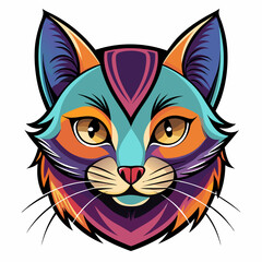 vector illustration of an abstract cat