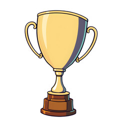 Sports trophy cartoon icon illustration on white background. Generative AI