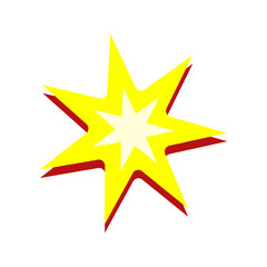 yellow star illustration on white background for designs