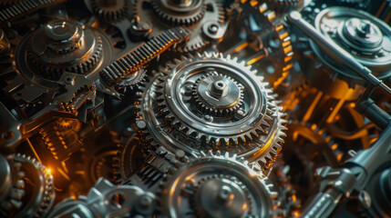 Fototapeta premium Background with gears, mechanisms