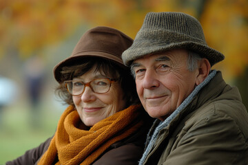 Fototapeta premium Senior citizens with a love relationship, Generative AI