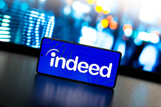 August 22, 2024, Paraguay. In this photo illustration, the Indeed logo is displayed on a smartphone screen.